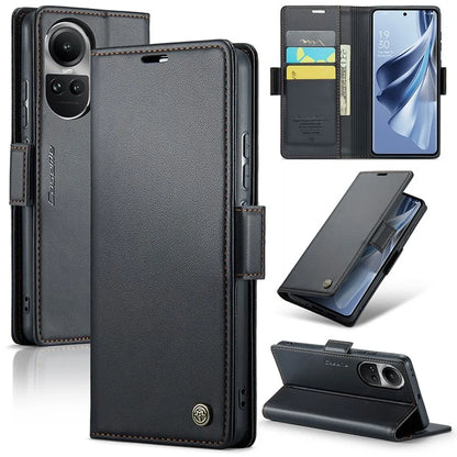 CASEME 023 Series For Oppo Reno10 5G (Global) / Reno10 Pro 5G (Global) Case RFID Blocking Wallet Phone Cover