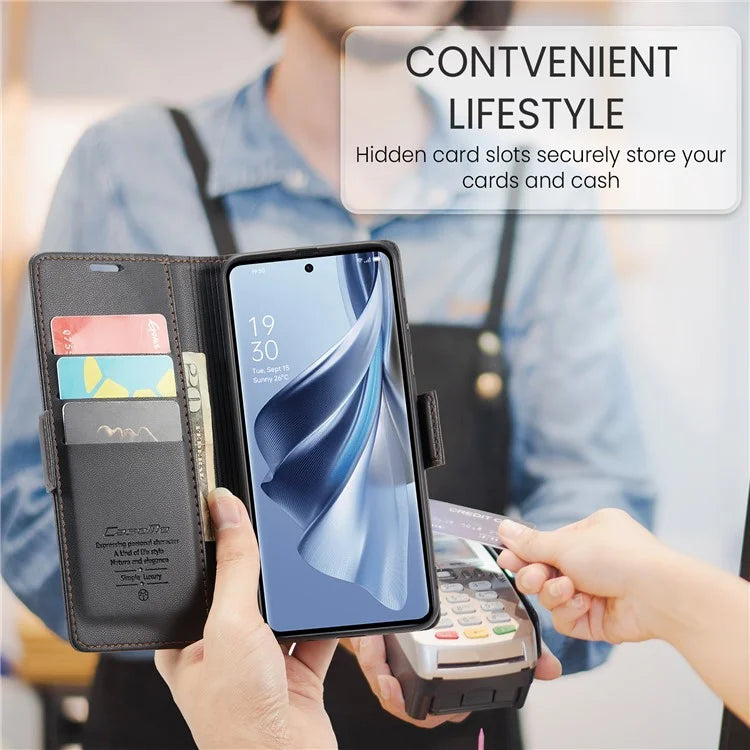 CASEME 023 Series For Oppo Reno10 5G (Global) / Reno10 Pro 5G (Global) Case RFID Blocking Wallet Phone Cover