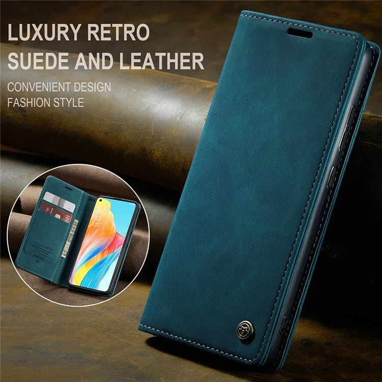 CASEME 013 Series For Oppo A78 4G Case PU Leather Stand Magnetic Closure Phone Cover