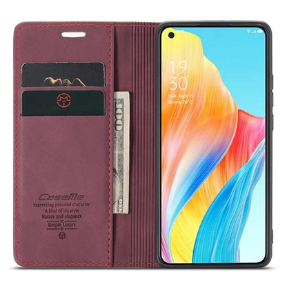 CASEME 013 Series For Oppo A78 4G Case PU Leather Stand Magnetic Closure Phone Cover