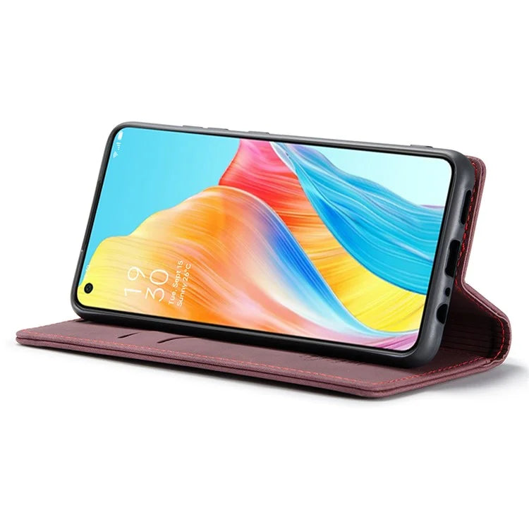 CASEME 013 Series For Oppo A78 4G Case PU Leather Stand Magnetic Closure Phone Cover