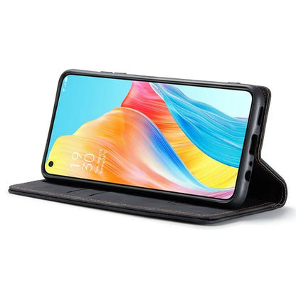 CASEME 013 Series For Oppo A78 4G Case PU Leather Stand Magnetic Closure Phone Cover