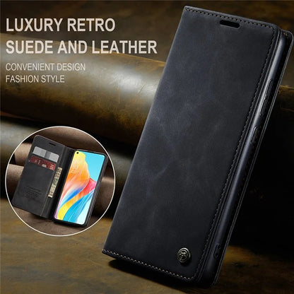 CASEME 013 Series For Oppo A78 4G Case PU Leather Stand Magnetic Closure Phone Cover