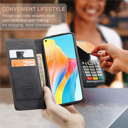 CASEME 013 Series For Oppo A78 4G Case PU Leather Stand Magnetic Closure Phone Cover
