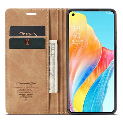 CASEME 013 Series For Oppo A78 4G Case PU Leather Stand Magnetic Closure Phone Cover