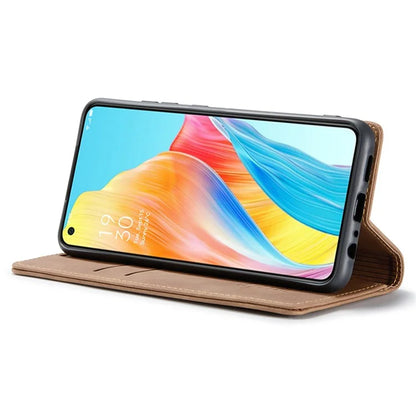 CASEME 013 Series For Oppo A78 4G Case PU Leather Stand Magnetic Closure Phone Cover