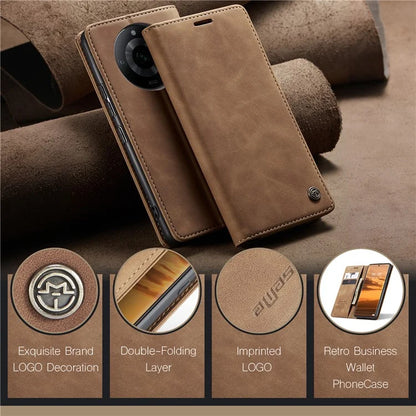 CASEME 013 Series For Realme 11 Pro 5G / 11 Pro+ 5G Case PU Leather Wallet Phone Cover