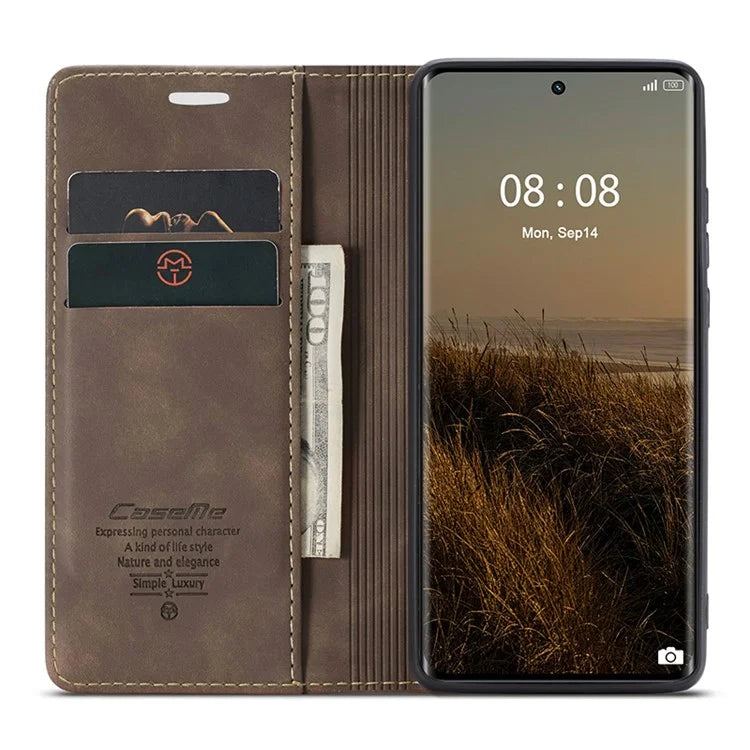 CASEME 013 Series For Realme 11 Pro 5G / 11 Pro+ 5G Case PU Leather Wallet Phone Cover
