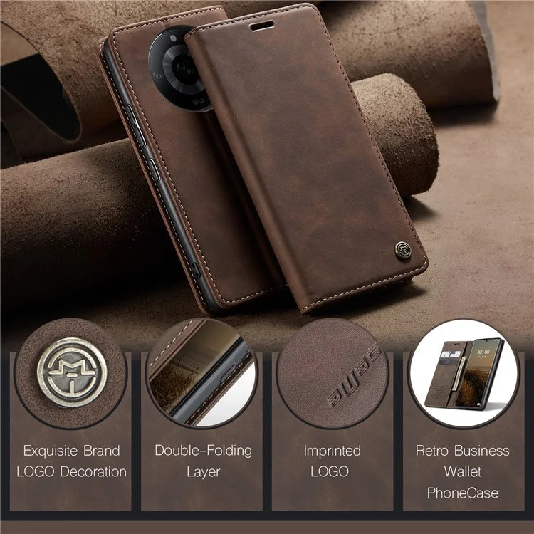 CASEME 013 Series For Realme 11 Pro 5G / 11 Pro+ 5G Case PU Leather Wallet Phone Cover
