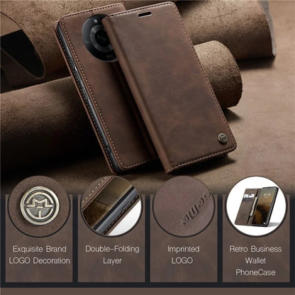 CASEME 013 Series For Realme 11 Pro 5G / 11 Pro+ 5G Case PU Leather Wallet Phone Cover