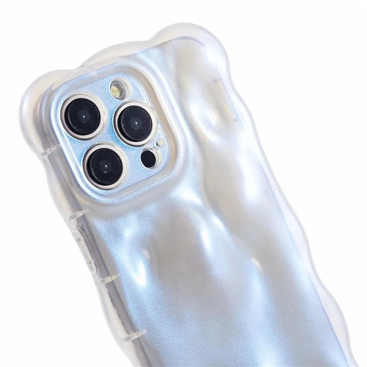 For iPhone 15 Pro Phone Case Anti-scratch Wavy Edge TPU Cover