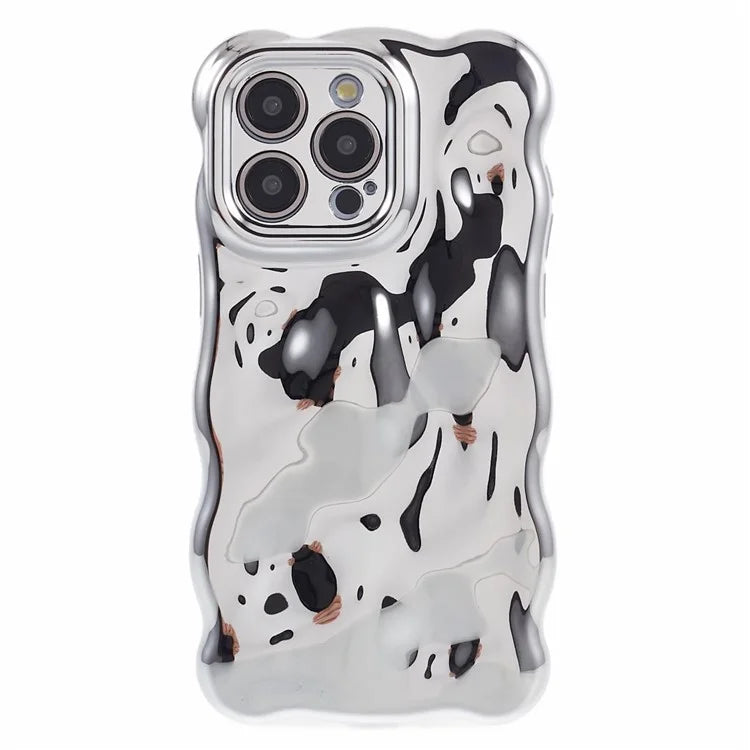 For iPhone 15 Pro Phone Case Anti-scratch Wavy Edge TPU Cover