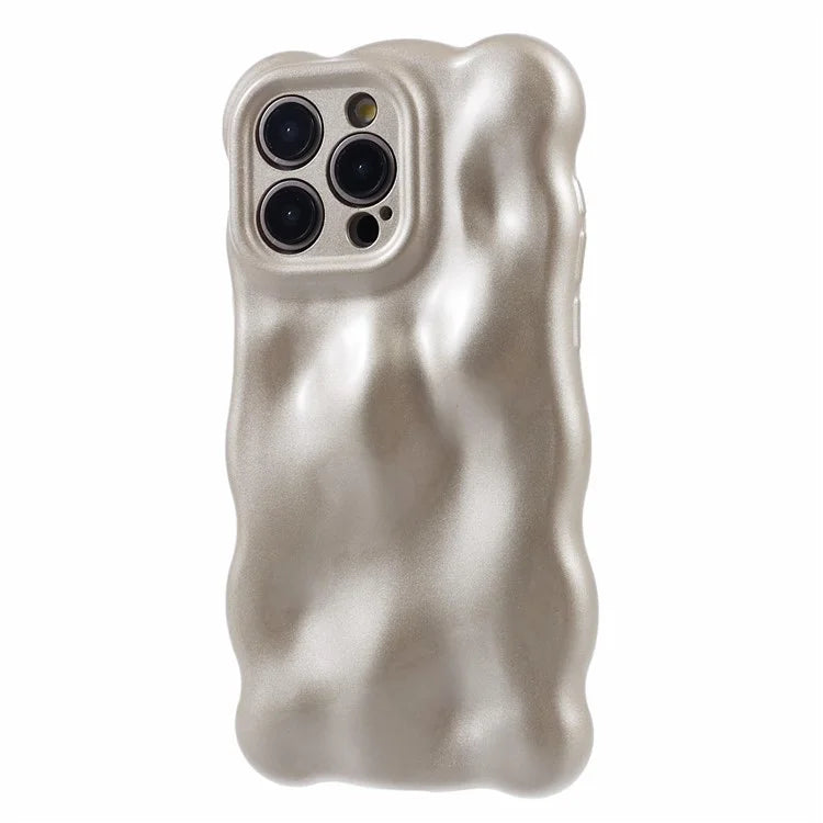 For iPhone 15 Pro Phone Case Anti-scratch Wavy Edge TPU Cover