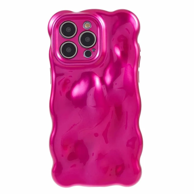 For iPhone 15 Pro Phone Case Anti-scratch Wavy Edge TPU Cover
