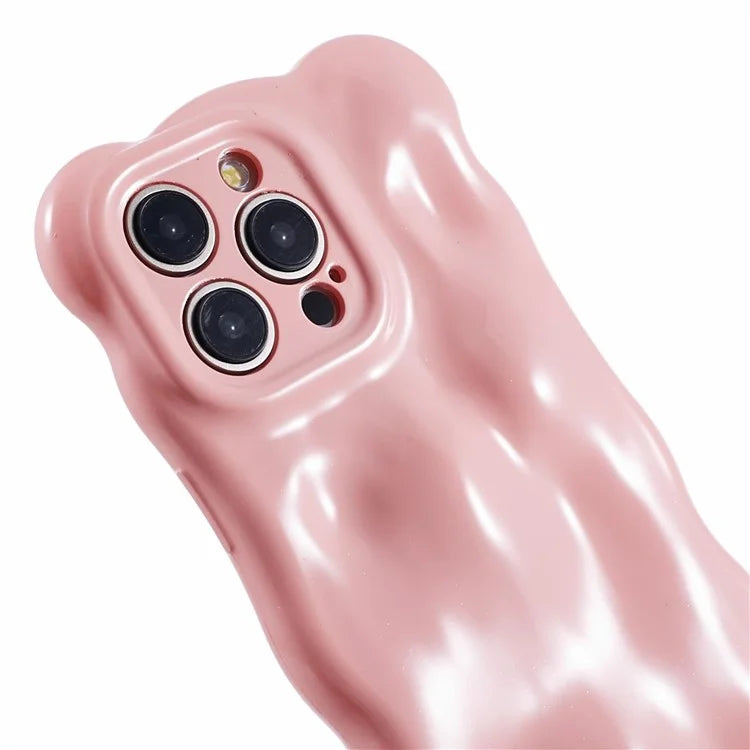 For iPhone 15 Pro Phone Case Anti-scratch Wavy Edge TPU Cover