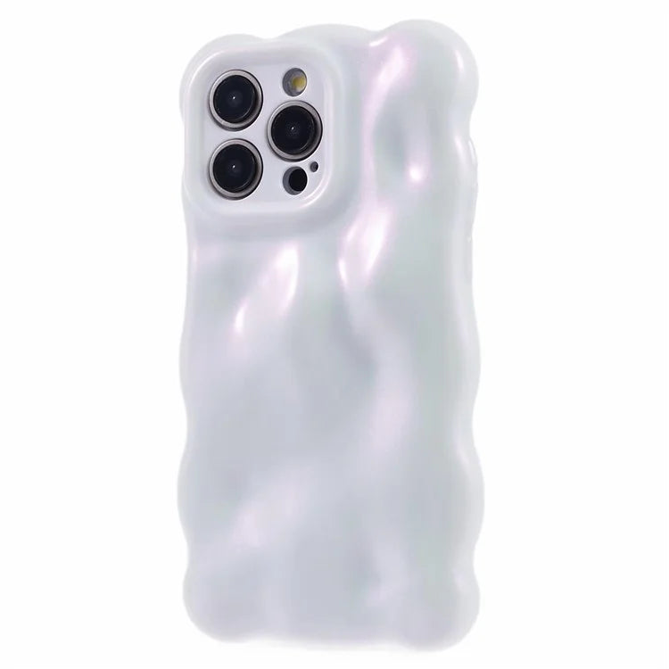 For iPhone 13 Pro TPU Case Wavy Edge Macaron Color Mobile Phone Cover