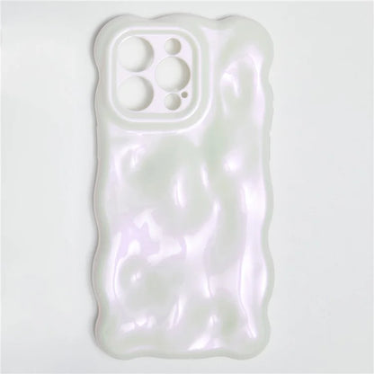 For iPhone 13 Pro TPU Case Wavy Edge Macaron Color Mobile Phone Cover
