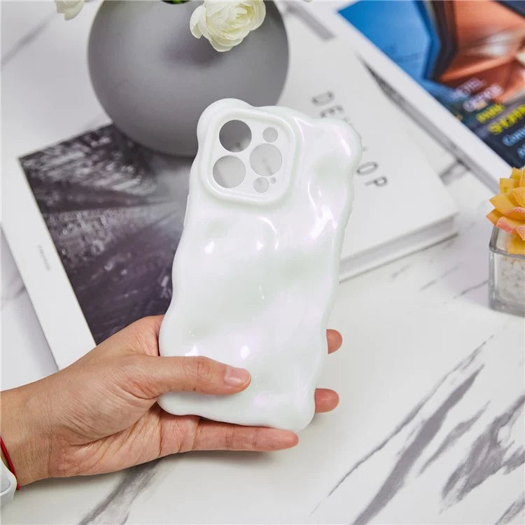 For iPhone 13 Pro TPU Case Wavy Edge Macaron Color Mobile Phone Cover