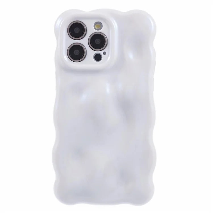 For iPhone 13 Pro TPU Case Wavy Edge Macaron Color Mobile Phone Cover