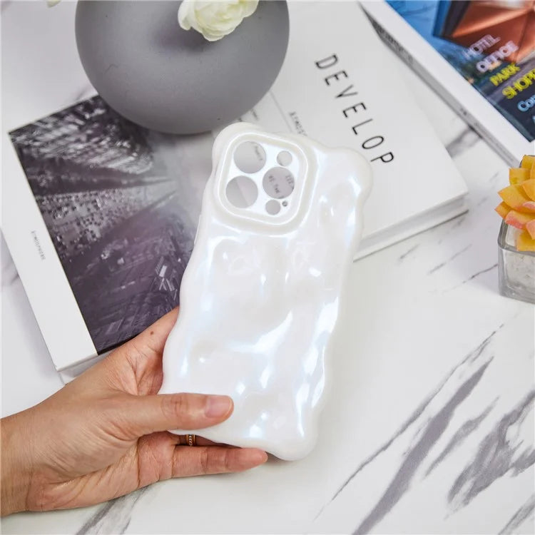 For iPhone 13 Pro TPU Case Wavy Edge Macaron Color Mobile Phone Cover