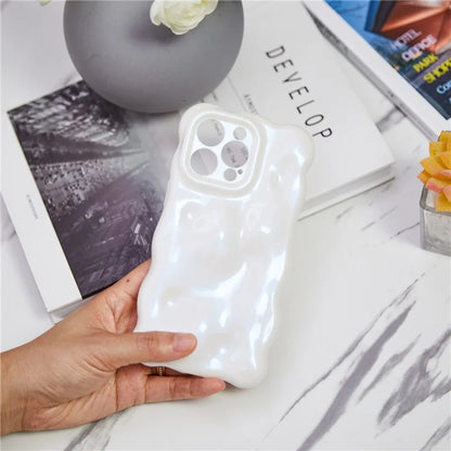 For iPhone 13 Pro TPU Case Wavy Edge Macaron Color Mobile Phone Cover