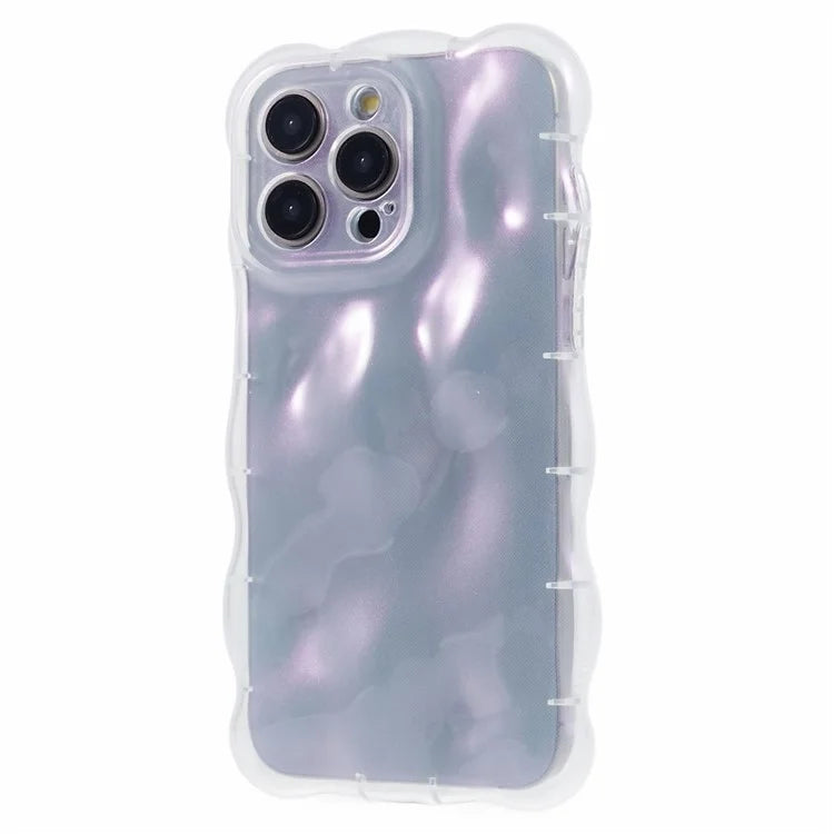 For iPhone 13 Pro TPU Case Wavy Edge Macaron Color Mobile Phone Cover