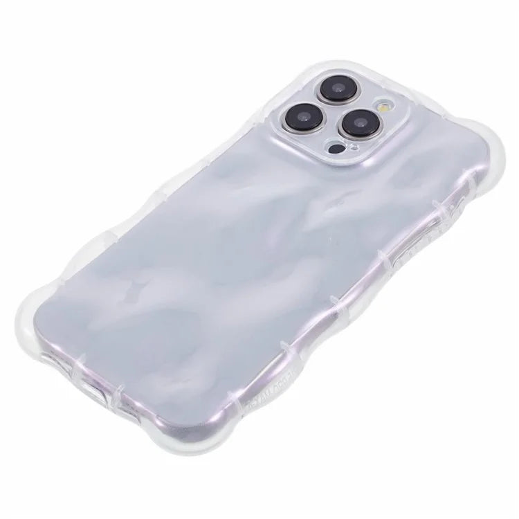 For iPhone 13 Pro TPU Case Wavy Edge Macaron Color Mobile Phone Cover