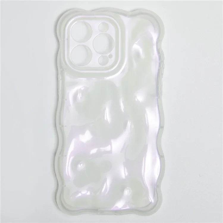For iPhone 13 Pro TPU Case Wavy Edge Macaron Color Mobile Phone Cover