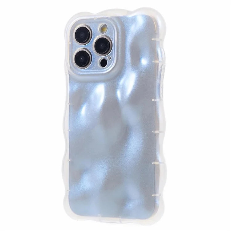 For iPhone 13 Pro TPU Case Wavy Edge Macaron Color Mobile Phone Cover
