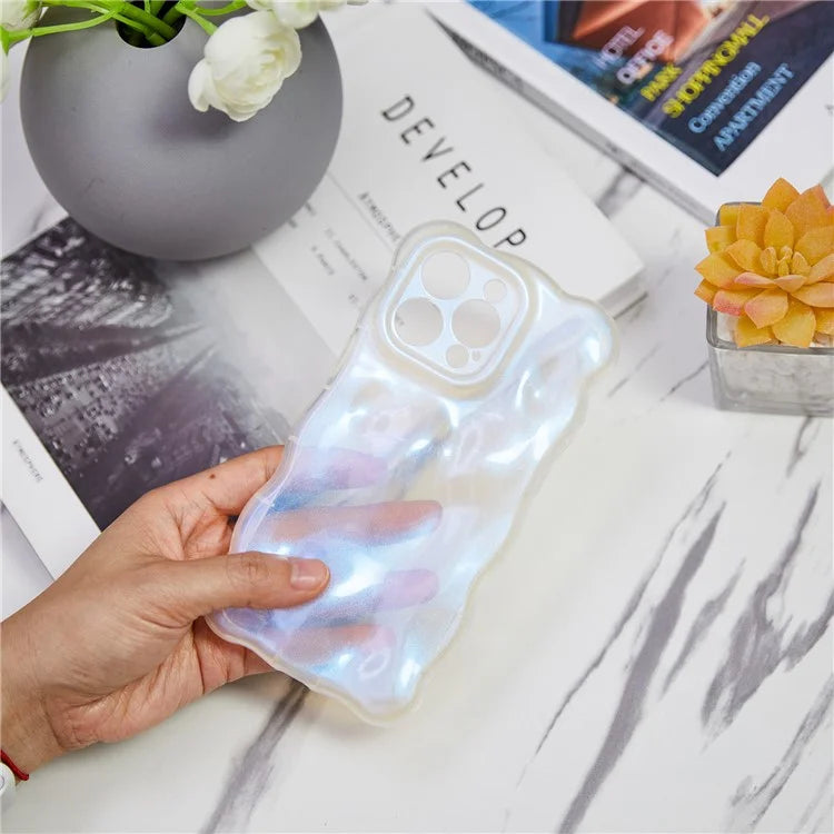 For iPhone 13 Pro TPU Case Wavy Edge Macaron Color Mobile Phone Cover