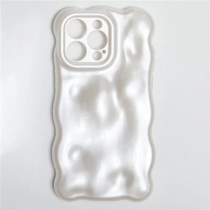 For iPhone 13 Pro TPU Case Wavy Edge Macaron Color Mobile Phone Cover