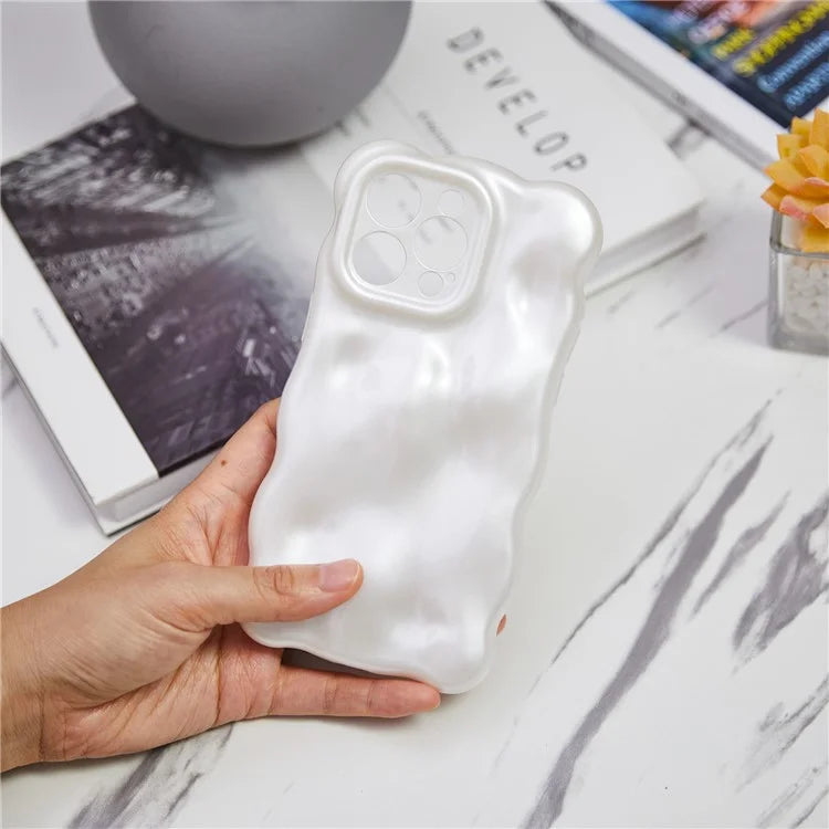 For iPhone 13 Pro TPU Case Wavy Edge Macaron Color Mobile Phone Cover