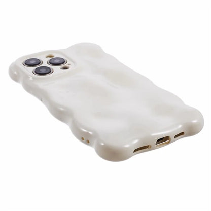 For iPhone 13 Pro TPU Case Wavy Edge Macaron Color Mobile Phone Cover