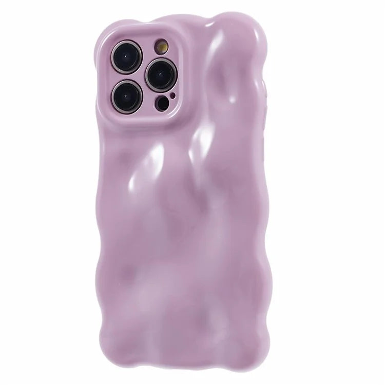 For iPhone 13 Pro TPU Case Wavy Edge Macaron Color Mobile Phone Cover