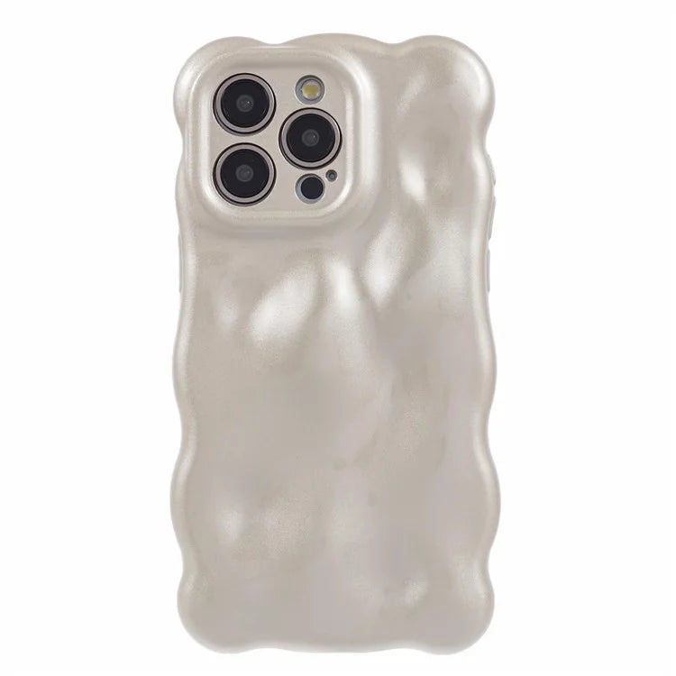 For iPhone 13 Pro TPU Case Wavy Edge Macaron Color Mobile Phone Cover
