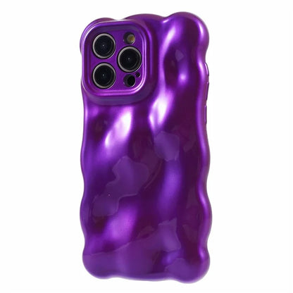 For iPhone 13 Pro TPU Case Wavy Edge Macaron Color Mobile Phone Cover