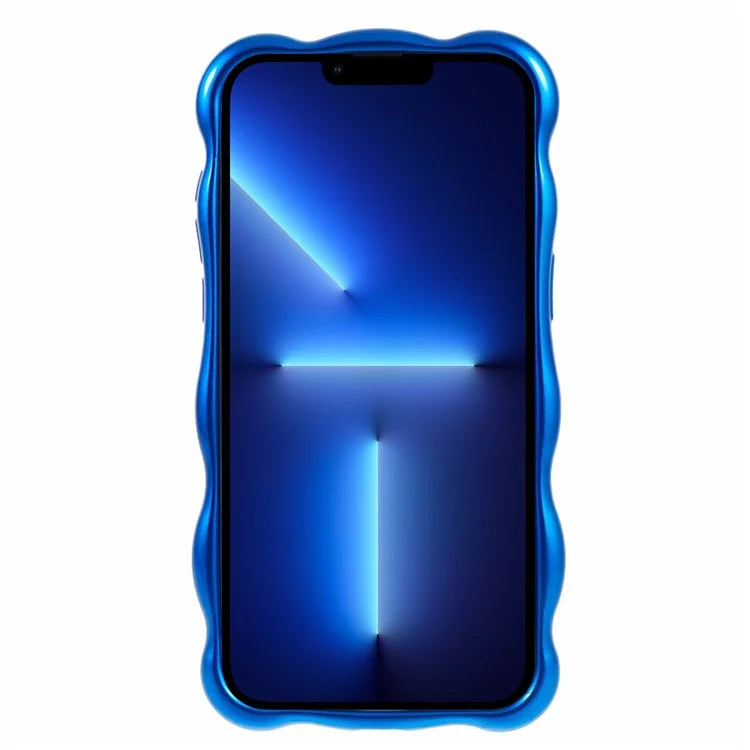 For iPhone 13 Pro TPU Case Wavy Edge Macaron Color Mobile Phone Cover