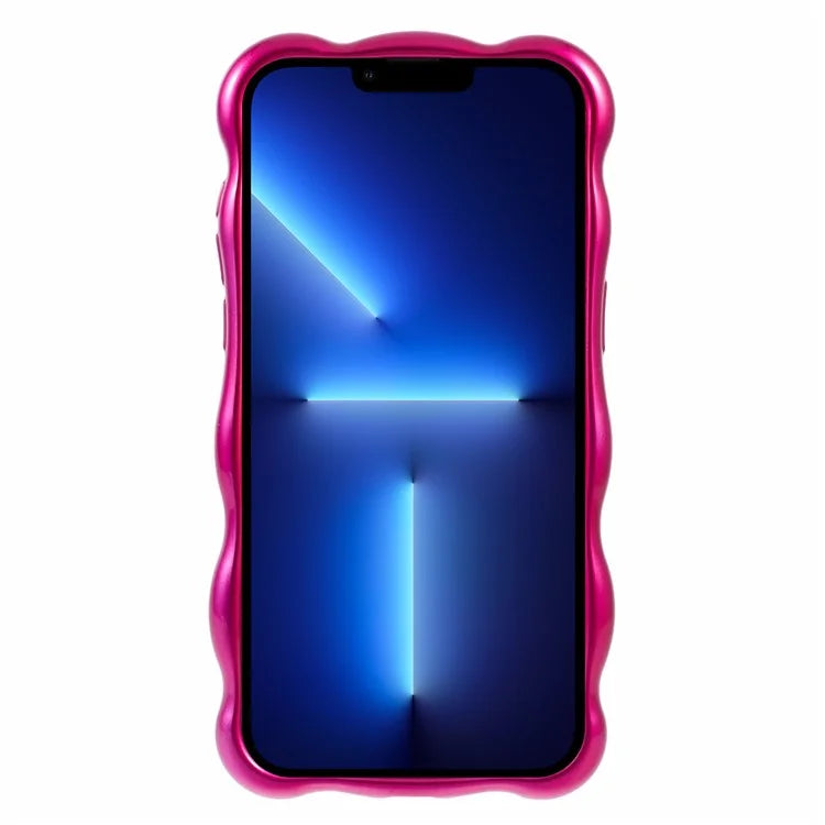 For iPhone 13 Pro TPU Case Wavy Edge Macaron Color Mobile Phone Cover