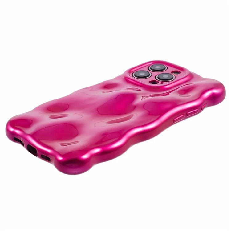 For iPhone 13 Pro TPU Case Wavy Edge Macaron Color Mobile Phone Cover