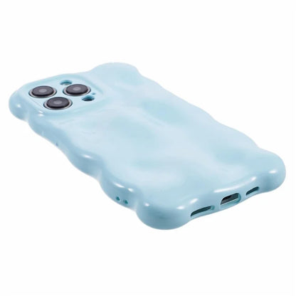 For iPhone 13 Pro TPU Case Wavy Edge Macaron Color Mobile Phone Cover