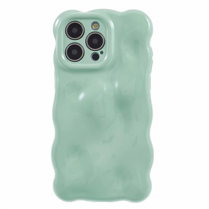 For iPhone 13 Pro TPU Case Wavy Edge Macaron Color Mobile Phone Cover