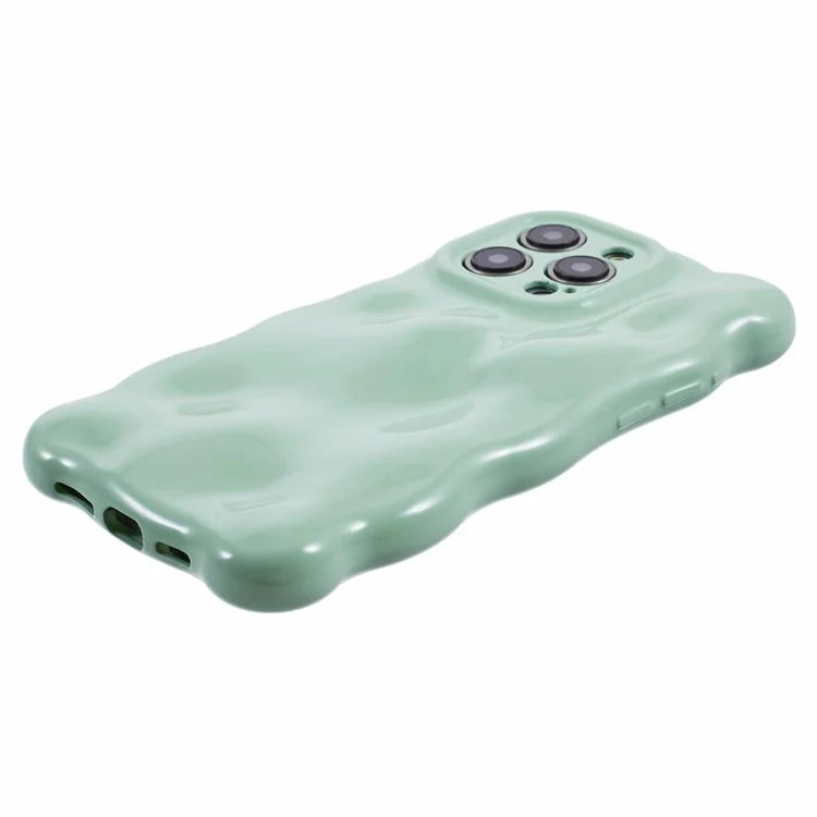 For iPhone 13 Pro TPU Case Wavy Edge Macaron Color Mobile Phone Cover