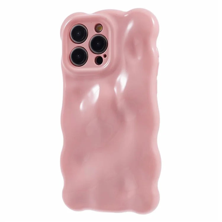 For iPhone 13 Pro TPU Case Wavy Edge Macaron Color Mobile Phone Cover