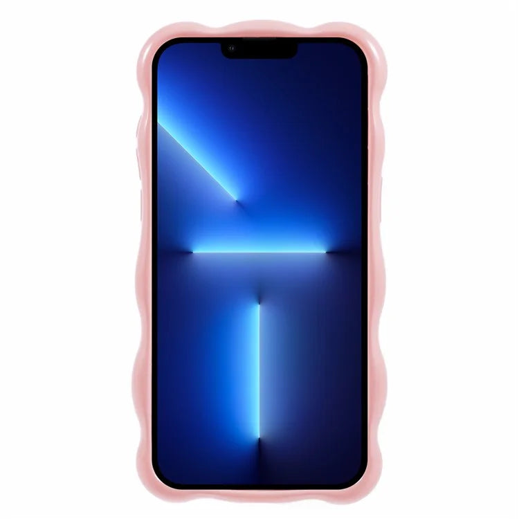 For iPhone 13 Pro TPU Case Wavy Edge Macaron Color Mobile Phone Cover