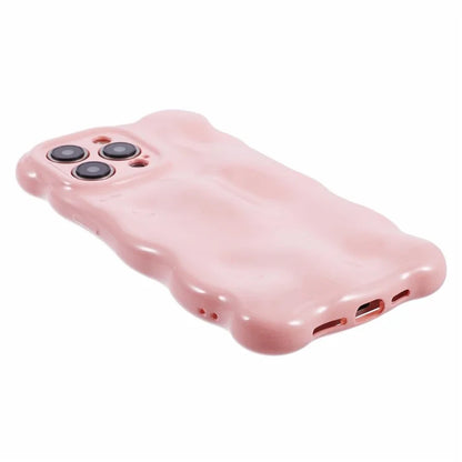 For iPhone 13 Pro TPU Case Wavy Edge Macaron Color Mobile Phone Cover