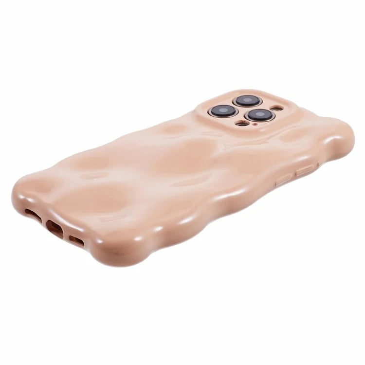 For iPhone 13 Pro TPU Case Wavy Edge Macaron Color Mobile Phone Cover