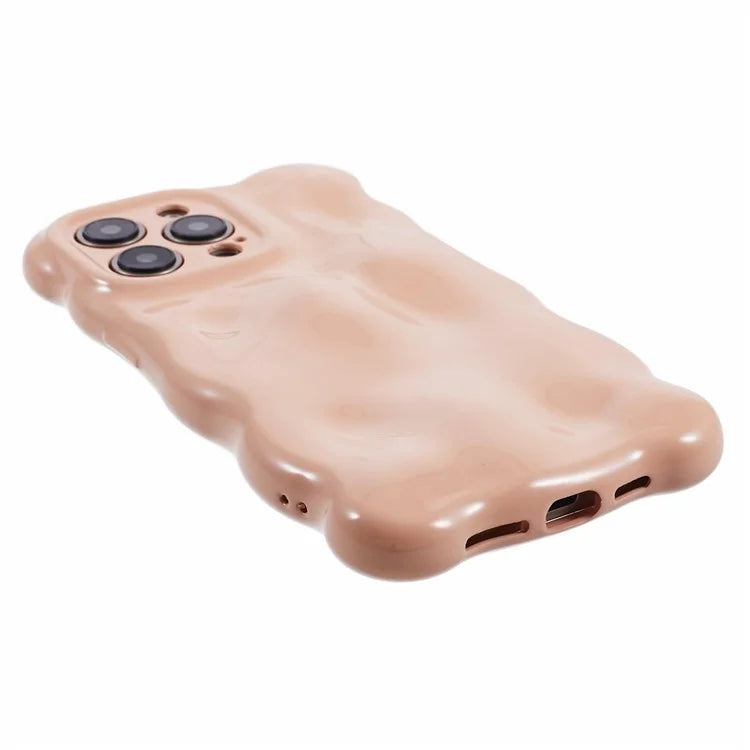 For iPhone 13 Pro TPU Case Wavy Edge Macaron Color Mobile Phone Cover