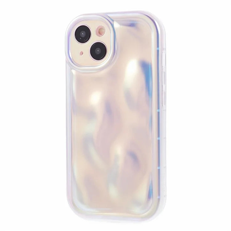 For iPhone 15 TPU Phone Case Meteorite Pattern Luxury Laser Back Cover