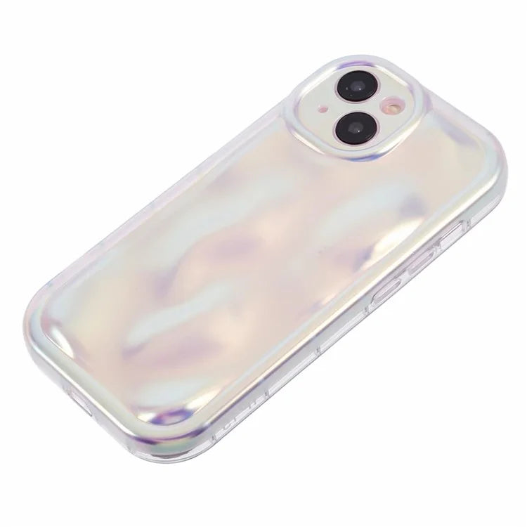 For iPhone 15 TPU Phone Case Meteorite Pattern Luxury Laser Back Cover
