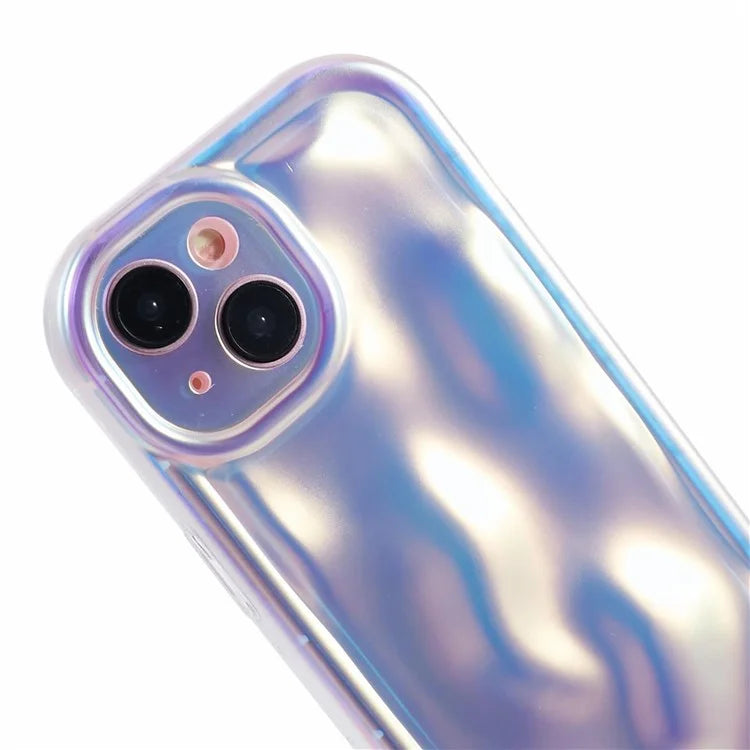 For iPhone 15 TPU Phone Case Meteorite Pattern Luxury Laser Back Cover
